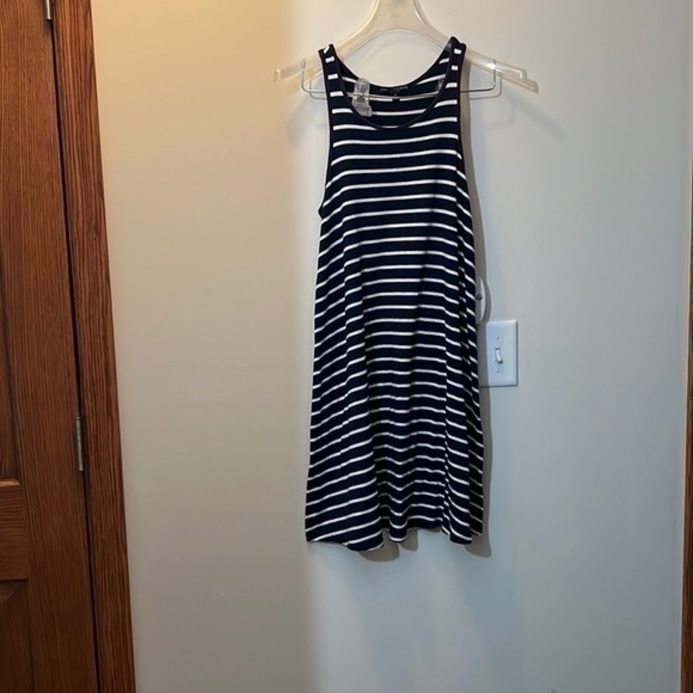 Navy blue and white striped size small women’s dress